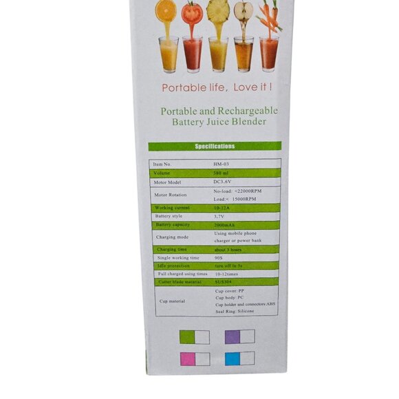 Portable Rechargeable Battery Juice Smoothie Pink Portable Travel Blender New - Picture 4 of 8